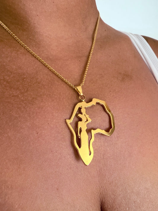 Collier fantaisie doré Afro chic