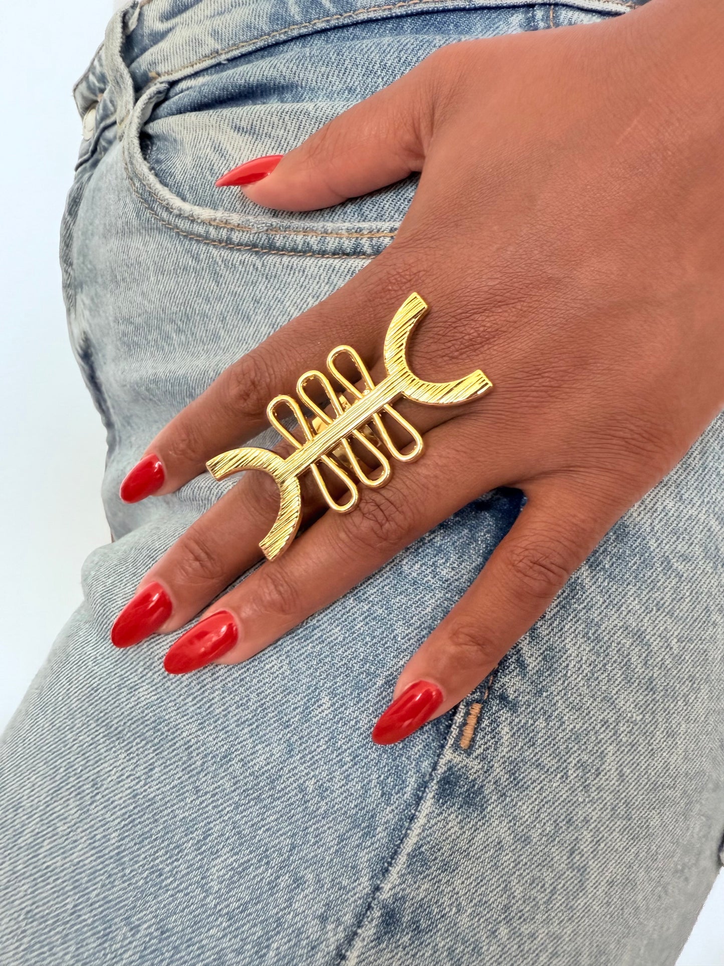 Bague fantaisie dorée