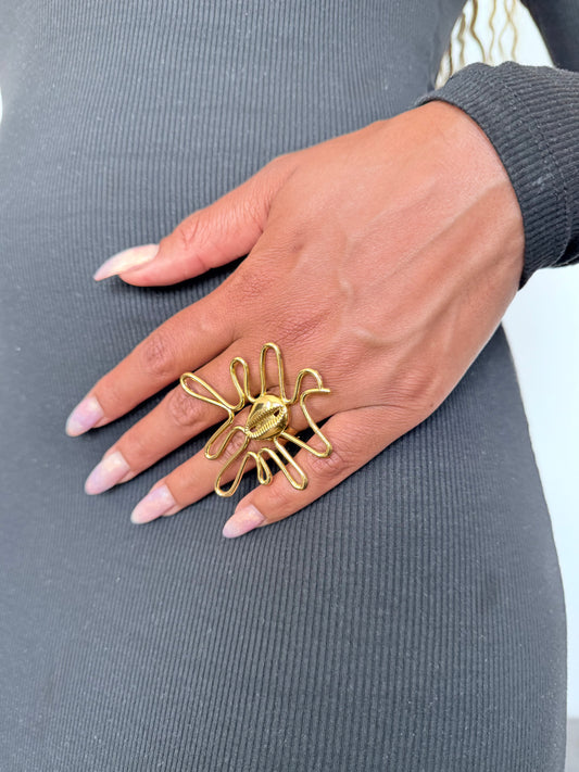 Bague fantaisie dorée