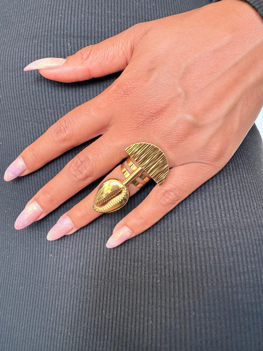 Bague fantaisie dorée