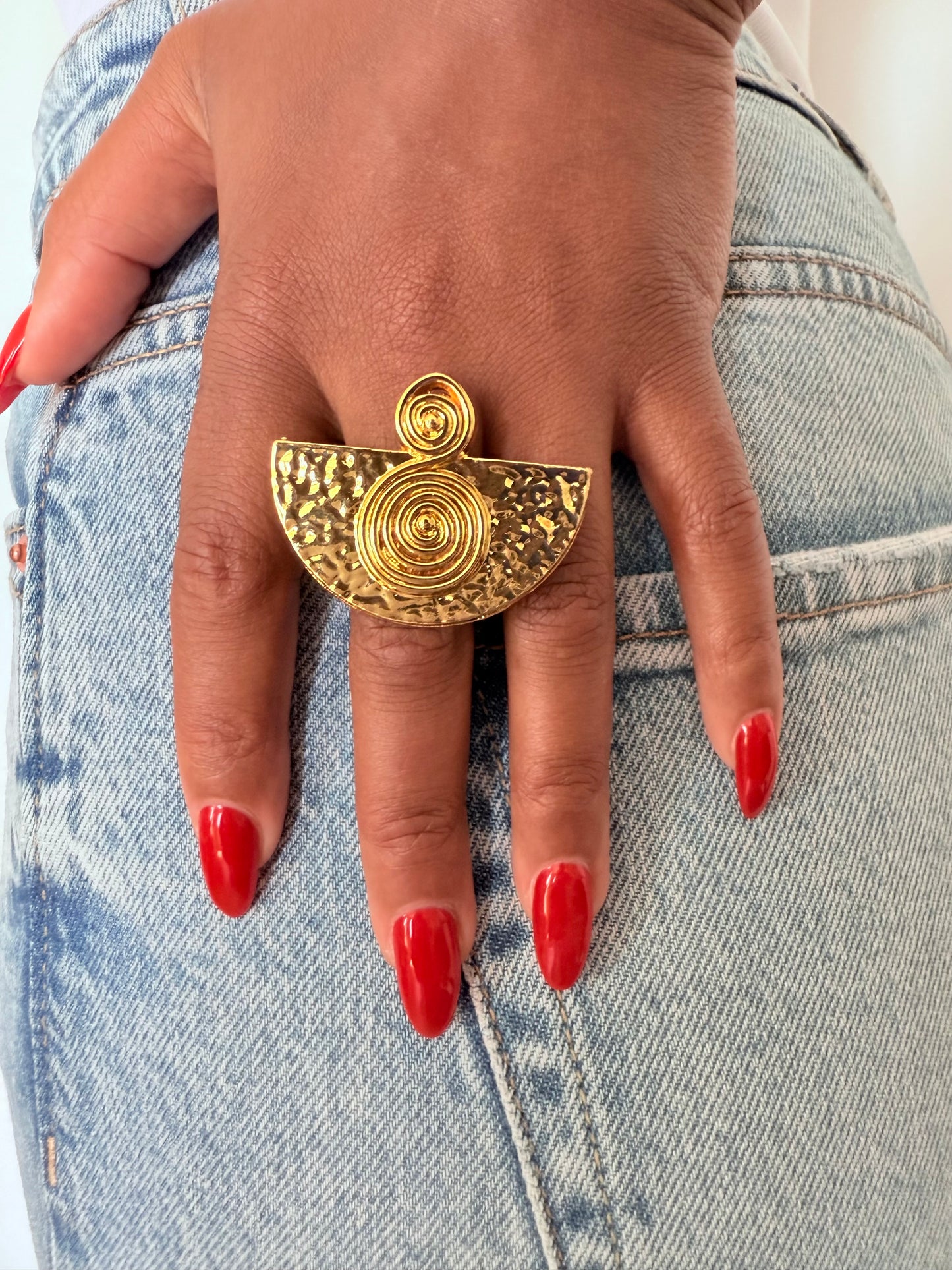 Bague fantaisie dorée