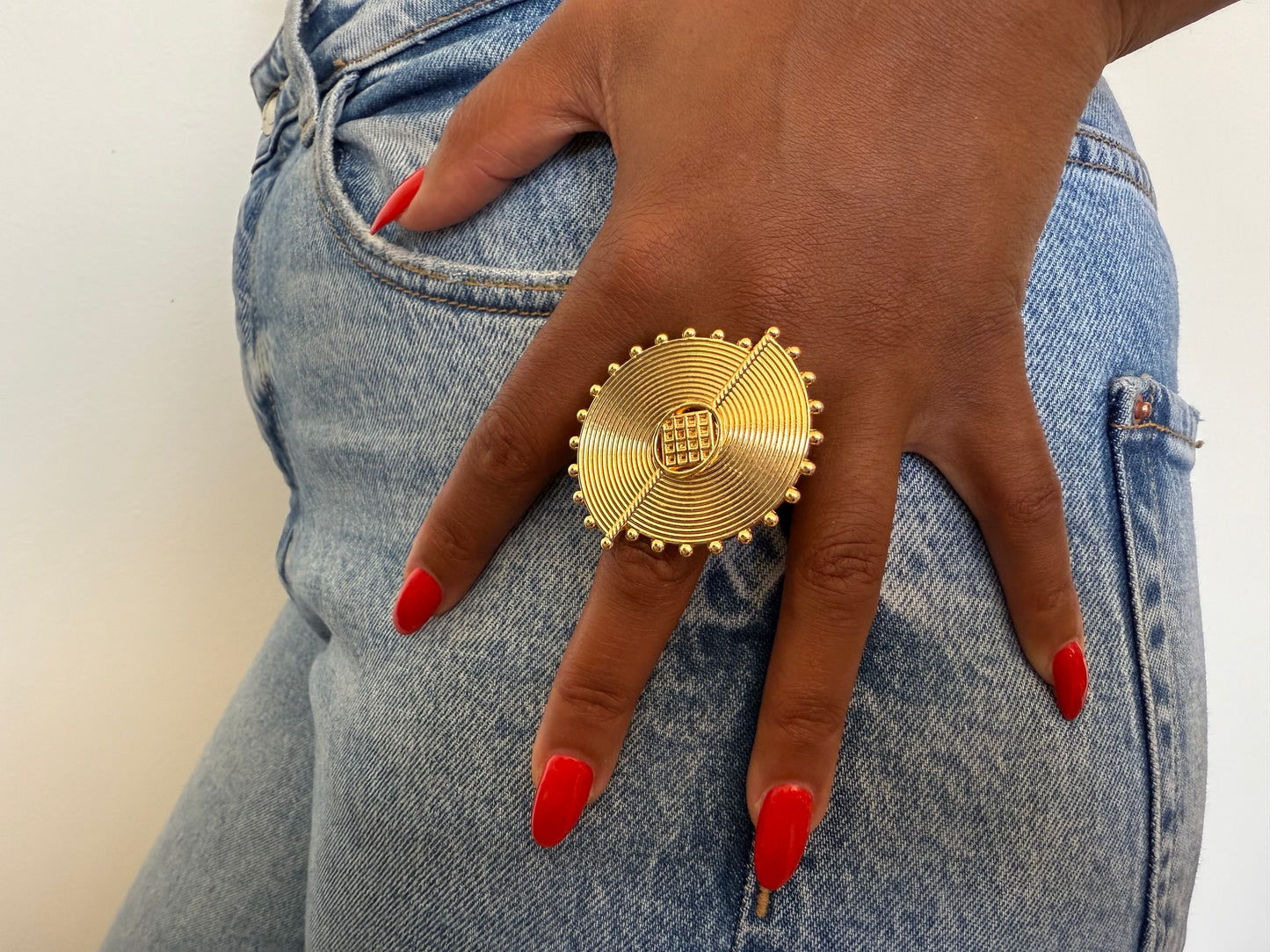 Bague fantaisie dorée