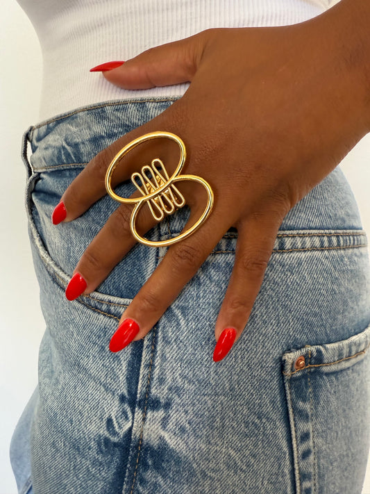 Bague fantaisie dorée