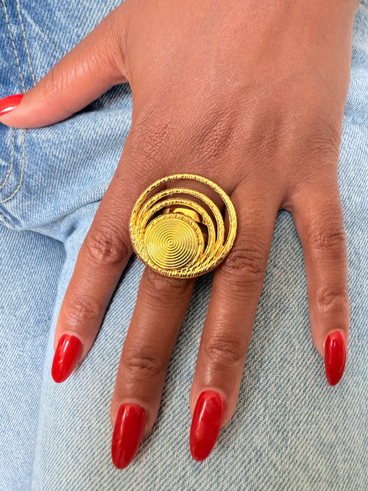 Bague fantaisie dorée