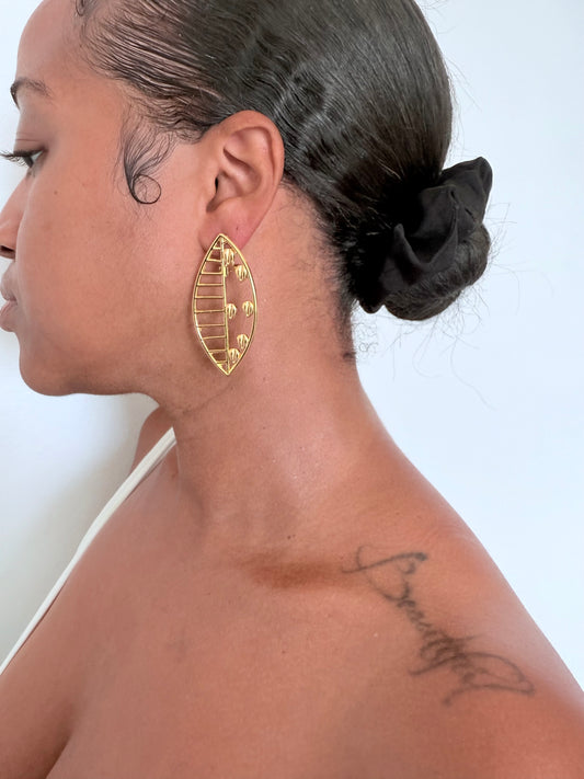 Boucle d'oreille fantaisie dorée