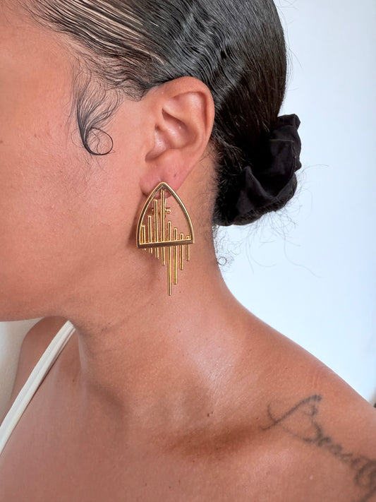 Boucle d'oreille fantaisie dorée
