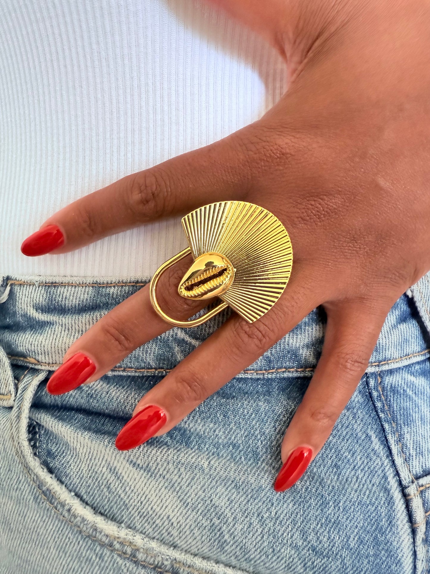 Bague fantaisie dorée