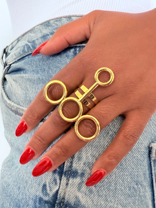 Bague fantaisie dorée
