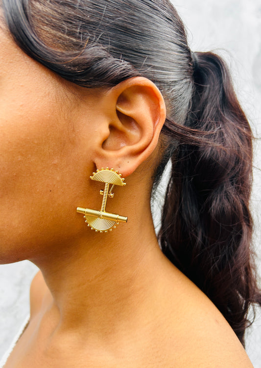 Boucles d’oreilles ethniques dorées Afro Chic