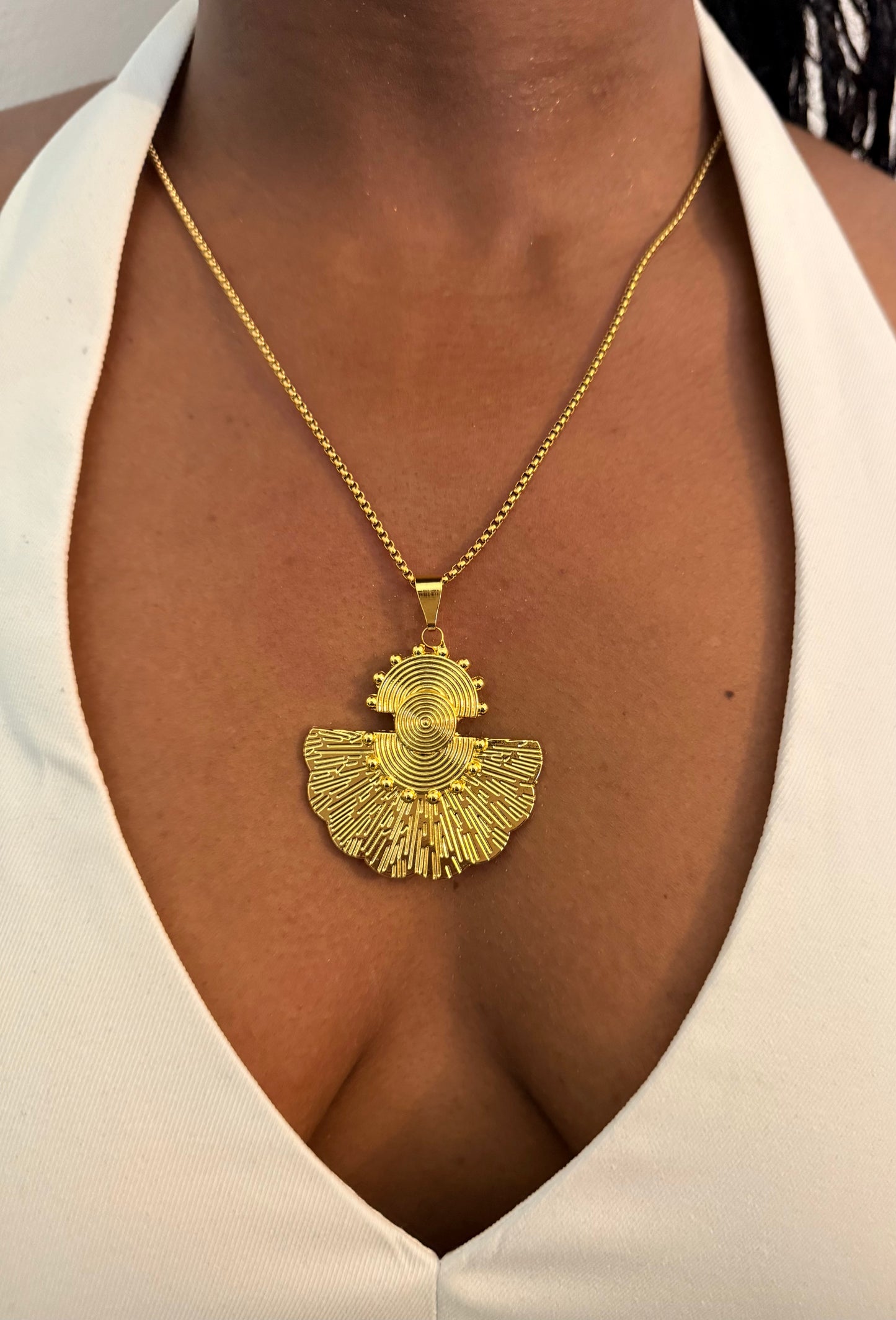 Collier fantaisie doré Afro chic