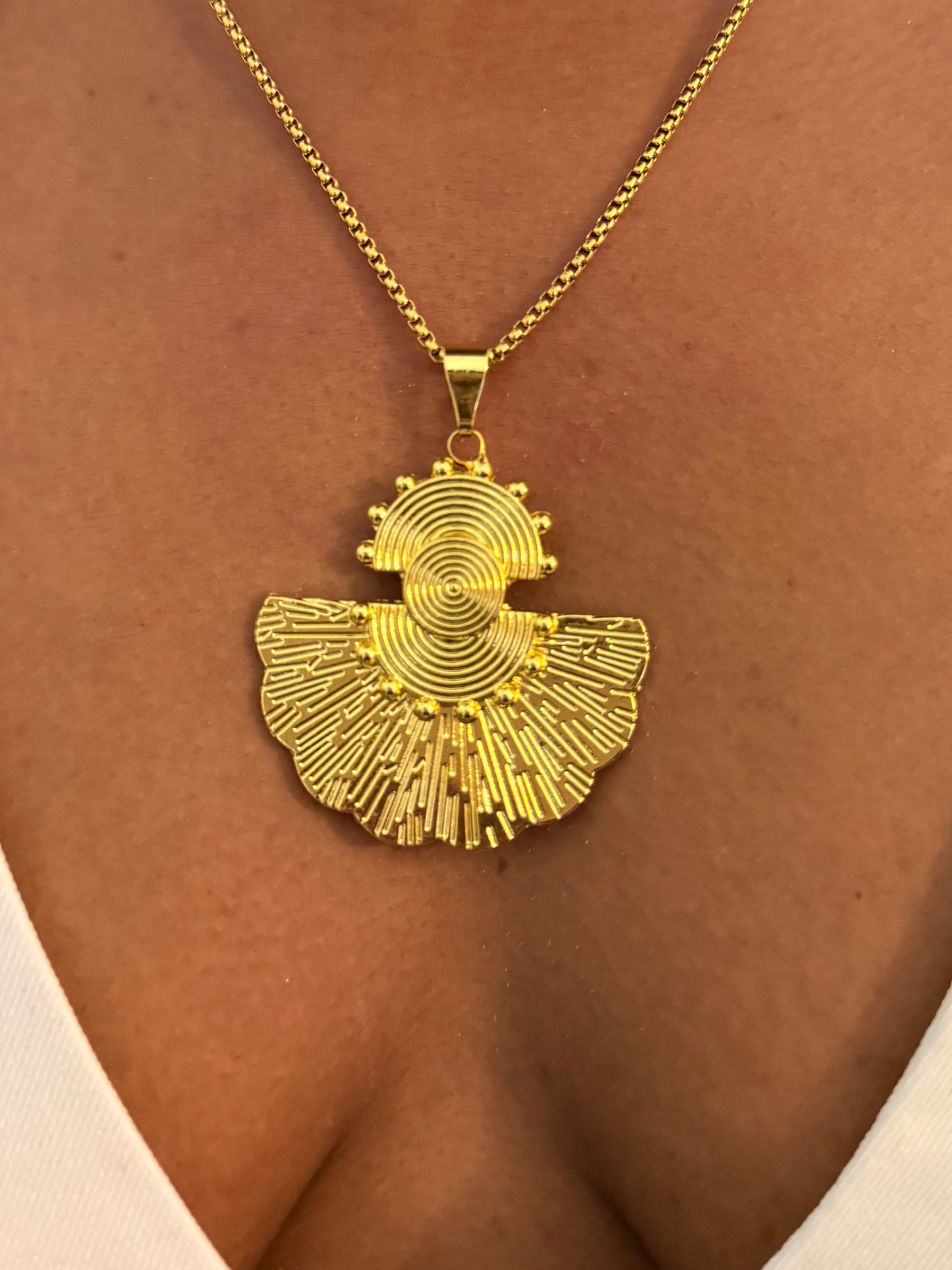 Collier fantaisie doré Afro chic