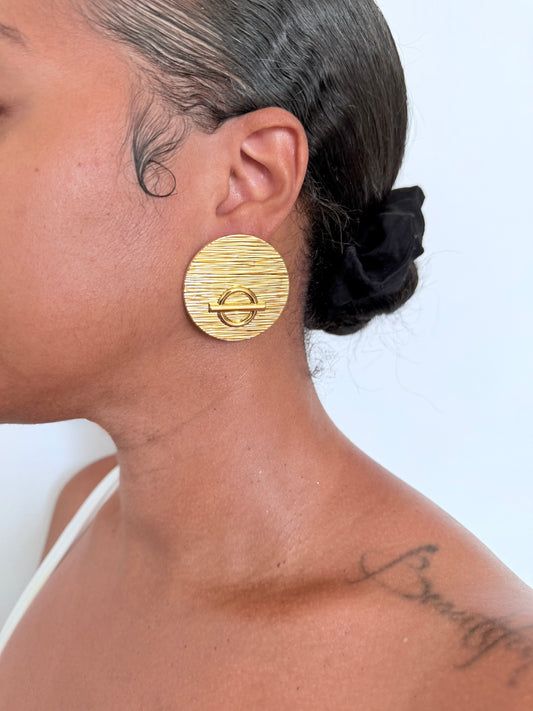 Boucle d'oreille fantaisie dorée