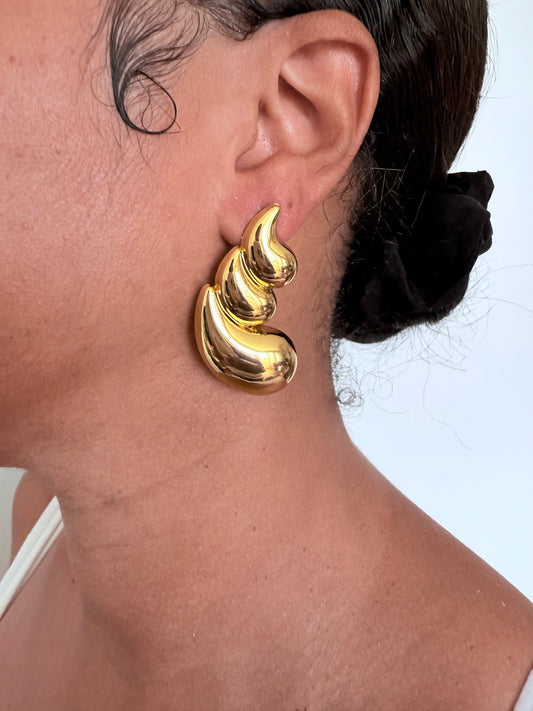 Boucle d'oreille fantaisie dorée