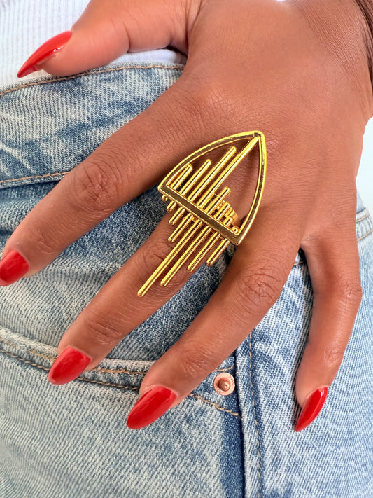 Bague fantaisie dorée