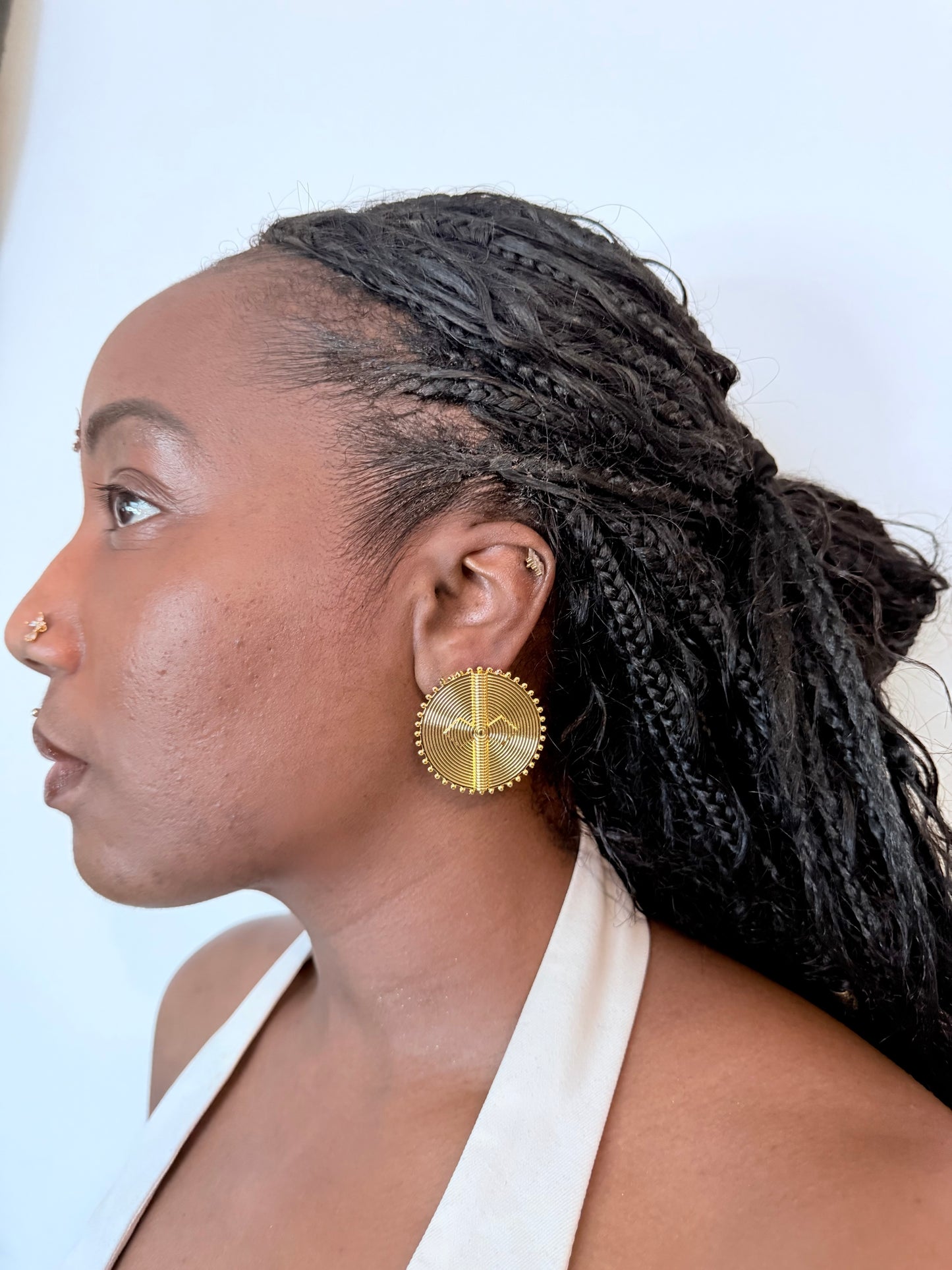 Boucles d’oreilles ethniques dorées Afro Chic