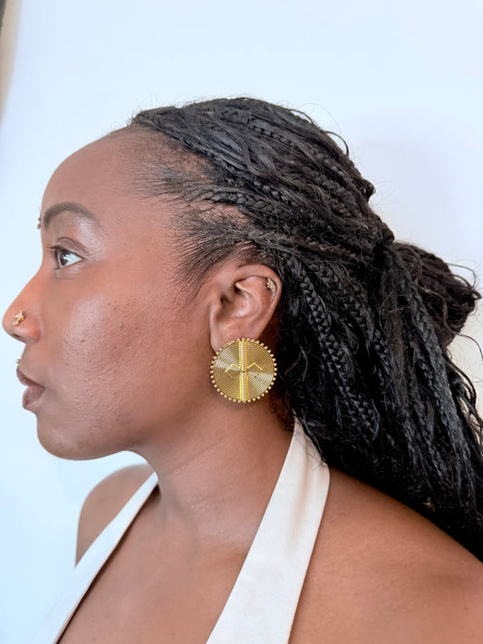 Boucles d’oreilles ethniques dorées Afro Chic