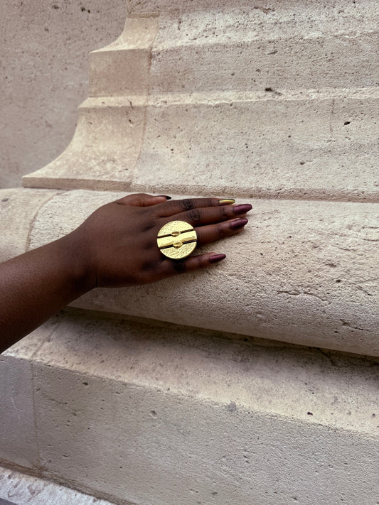 Bague ethnique dorée & ajustable