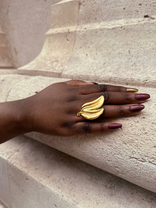 Bague ethnique dorée & ajustable
