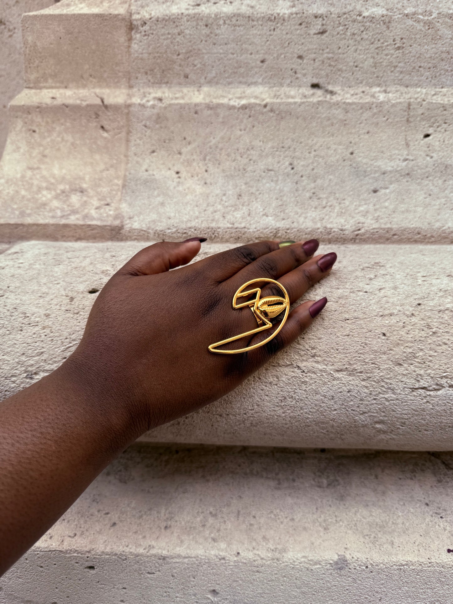 Bague ethnique dorée & ajustable