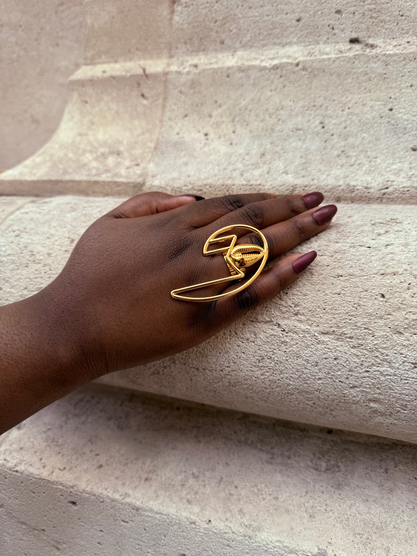 Bague ethnique dorée & ajustable