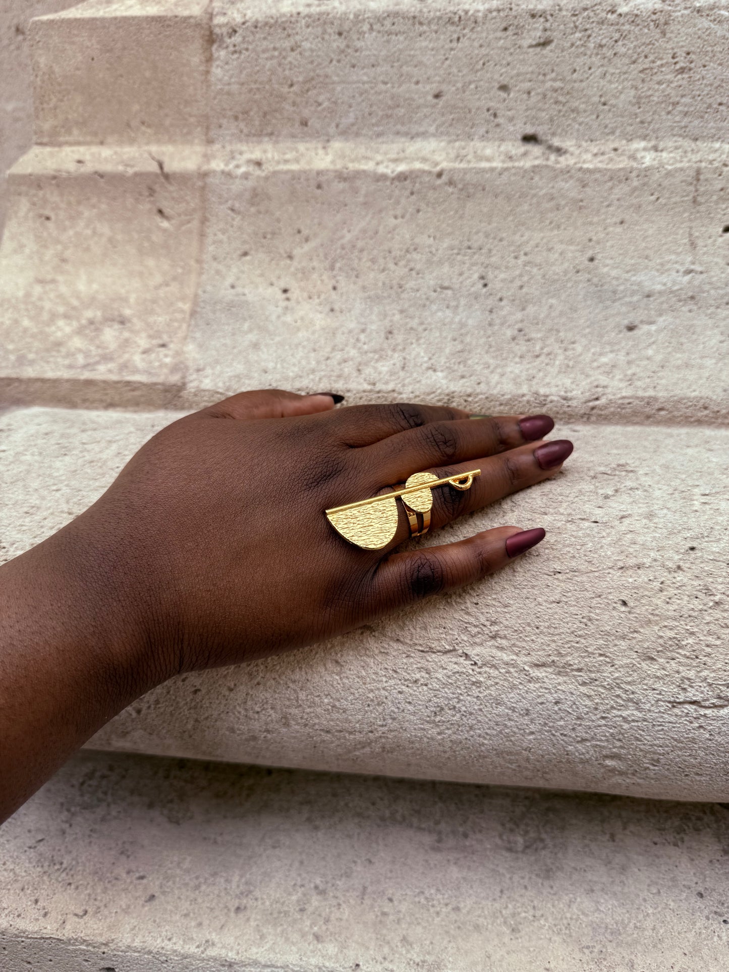 Bague ethnique dorée & ajustable