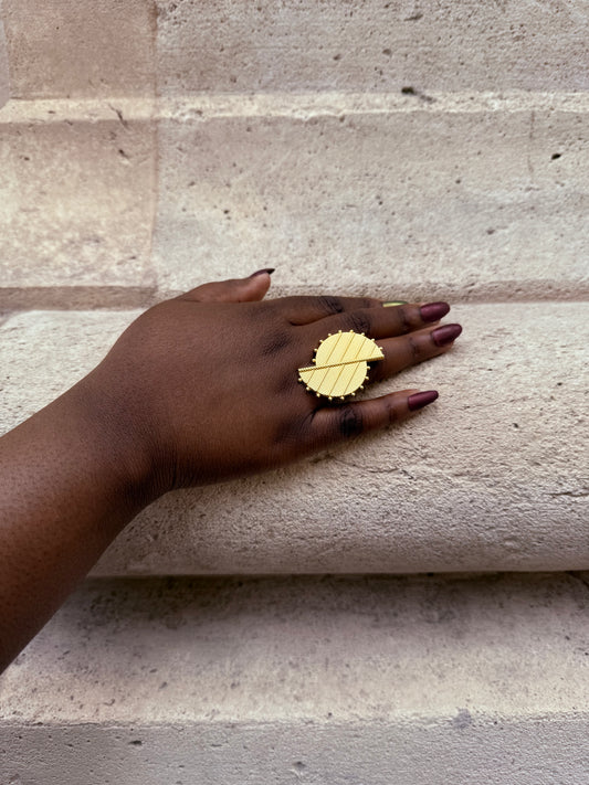 Bague ethnique dorée & ajustable