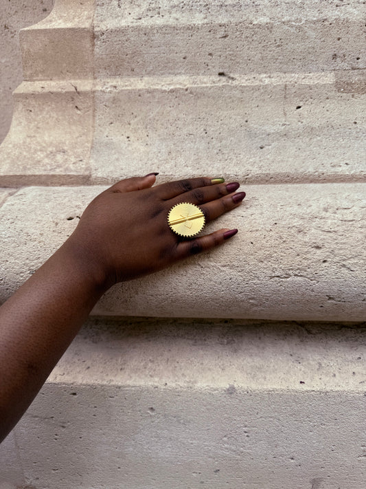 Bague ethnique dorée & ajustable