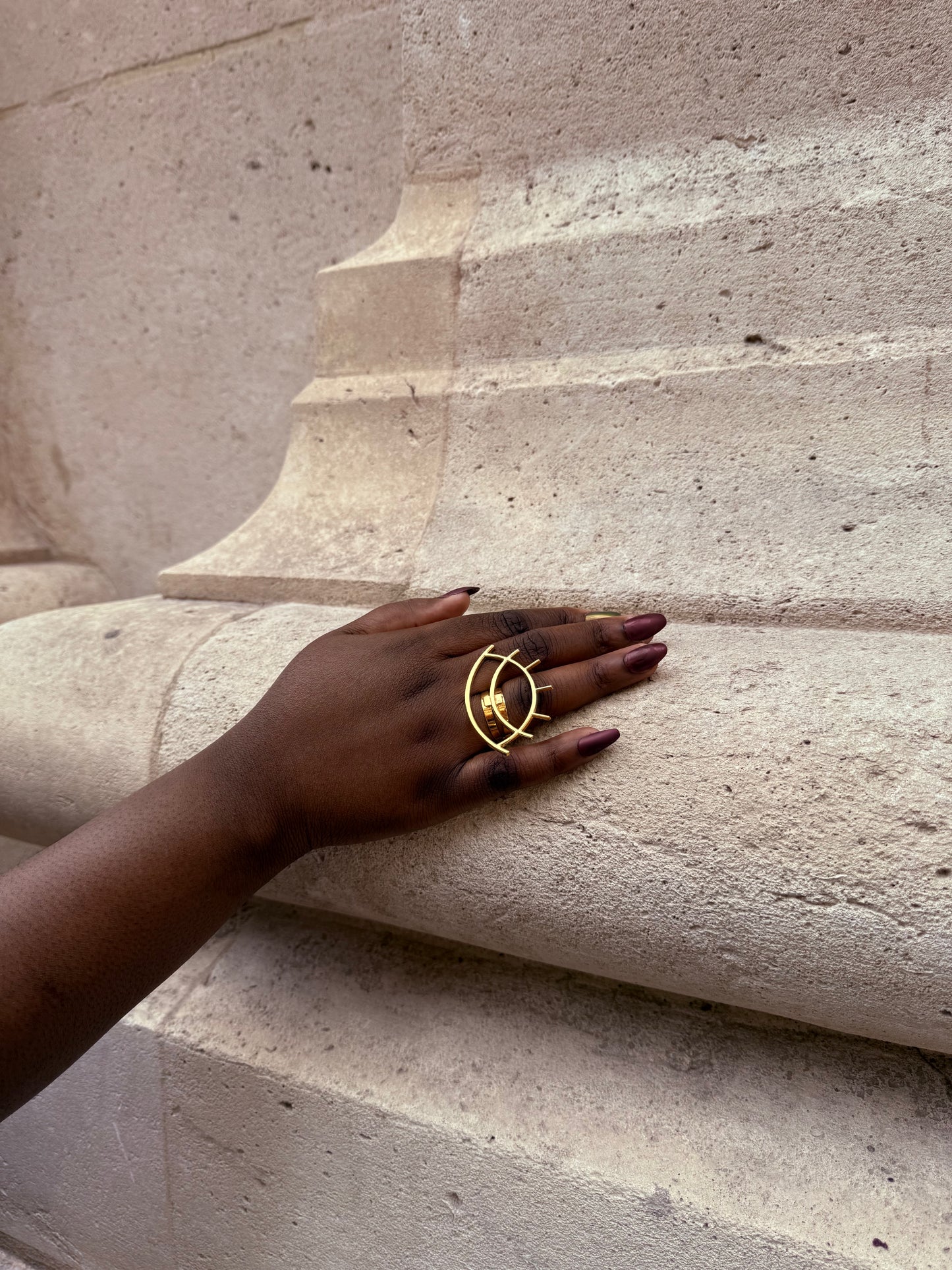 Bague ethnique dorée & ajustable