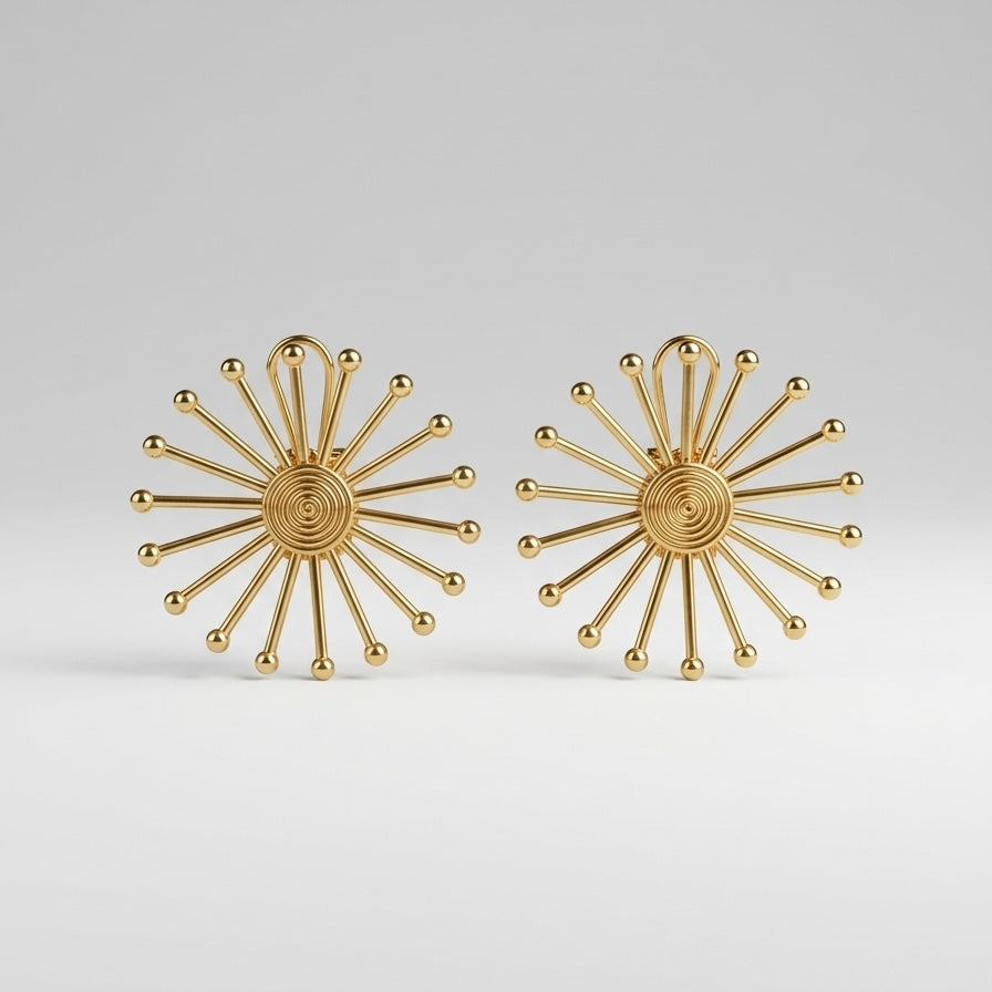 Boucles d’oreilles ethniques dorées Afro Chic