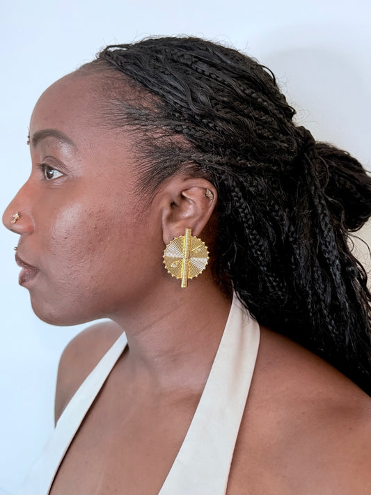 Boucles d’oreilles ethniques dorées Afro Chic