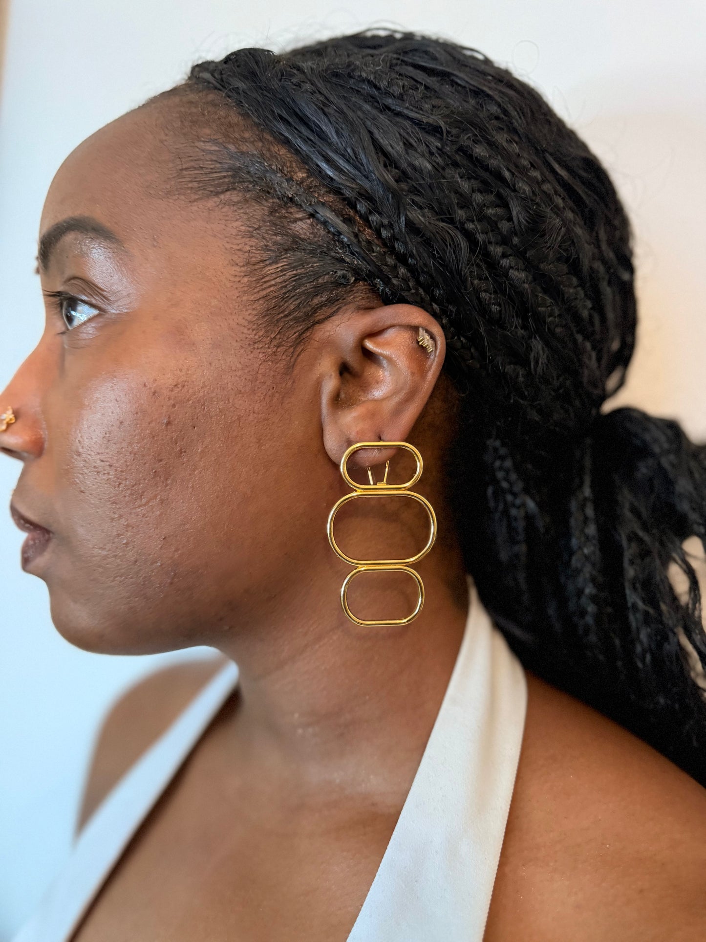 Boucles d’oreilles ethniques dorées Afro Chic