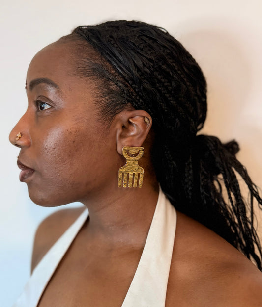 Boucles d’oreilles ethniques dorées Afro Chic