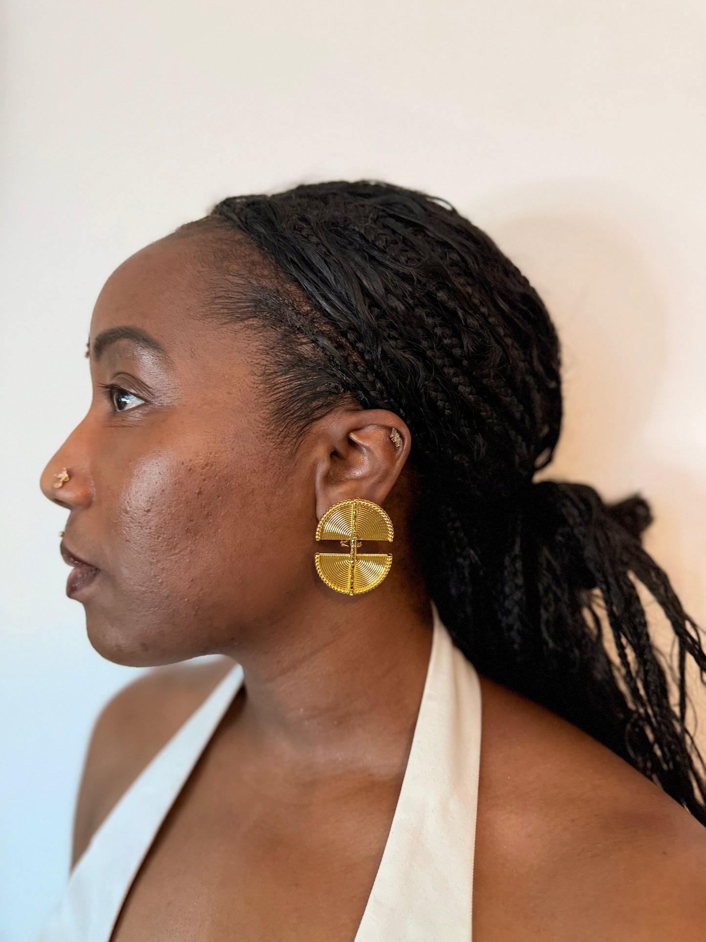 Boucles d’oreilles ethniques dorées Afro Chic