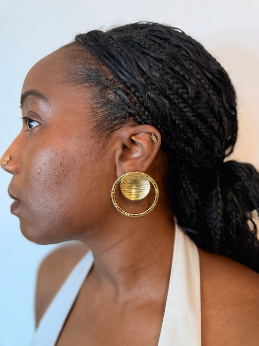 Boucles d’oreilles ethniques dorées Afro Chic