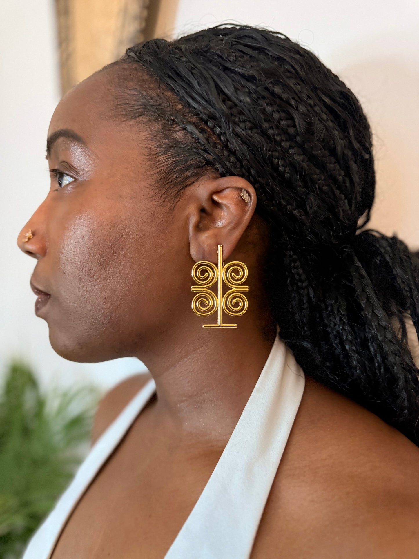 Boucles d’oreilles ethniques dorées Afro Chic