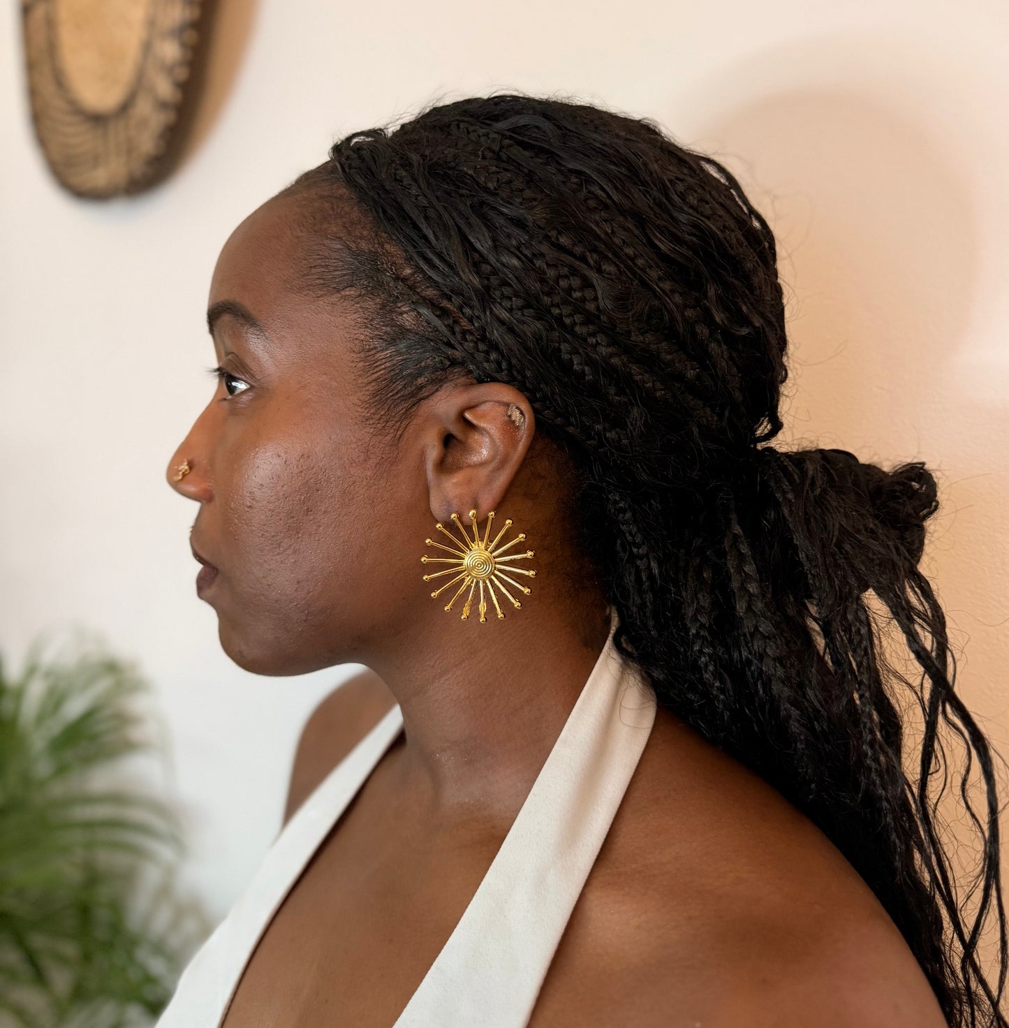 Boucles d’oreilles ethniques dorées Afro Chic