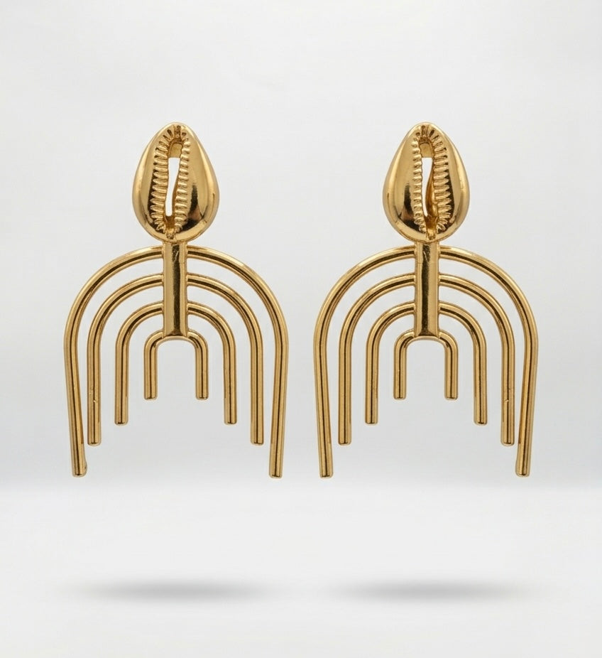 Boucles d’oreilles ethniques dorées  Afro Chic