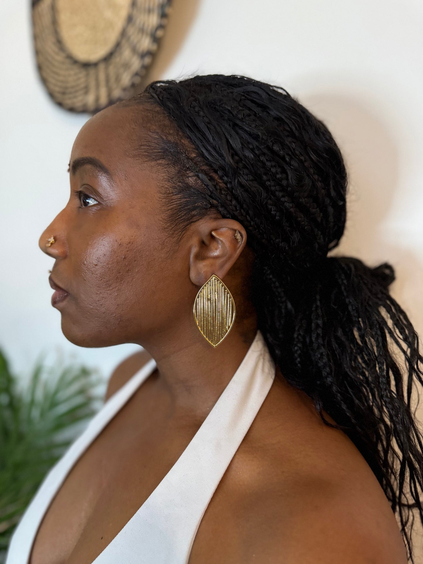 Boucles d’oreilles ethniques dorées  Afro Chic
