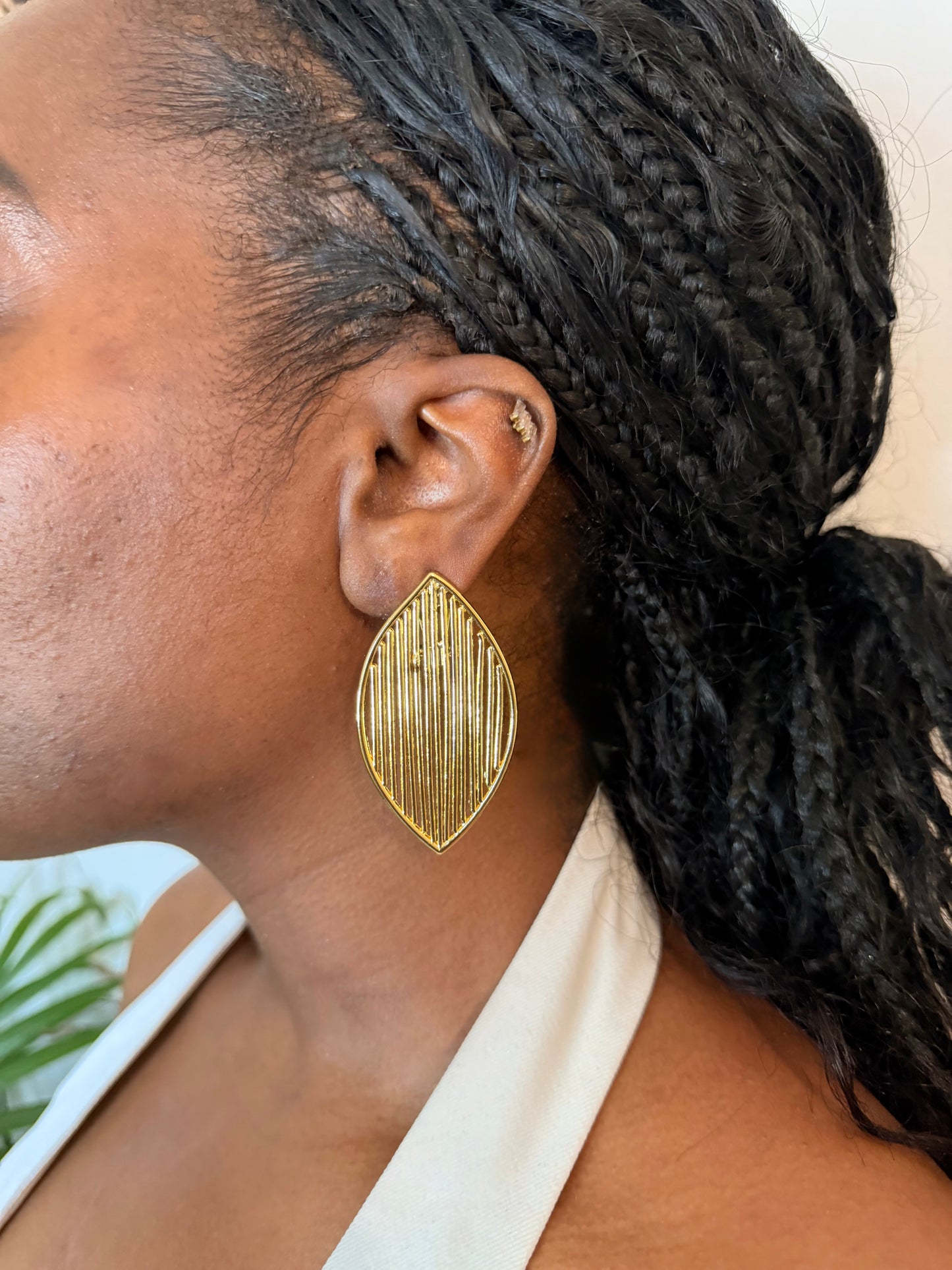 Boucles d’oreilles ethniques dorées  Afro Chic