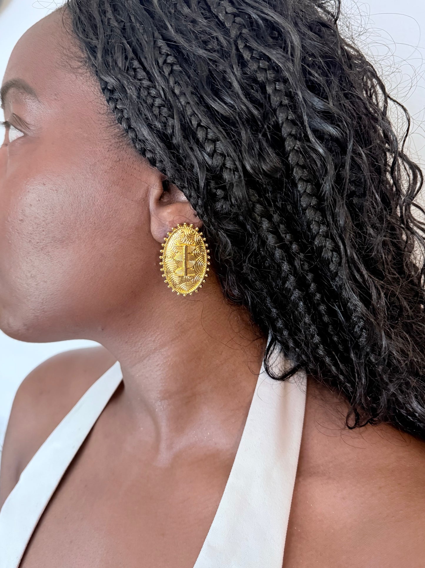Boucles d'oreilles ethniques dorées