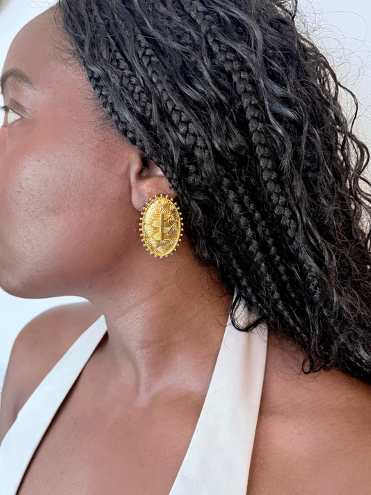 Boucles d’oreilles ethniques dorées  Afro Chic