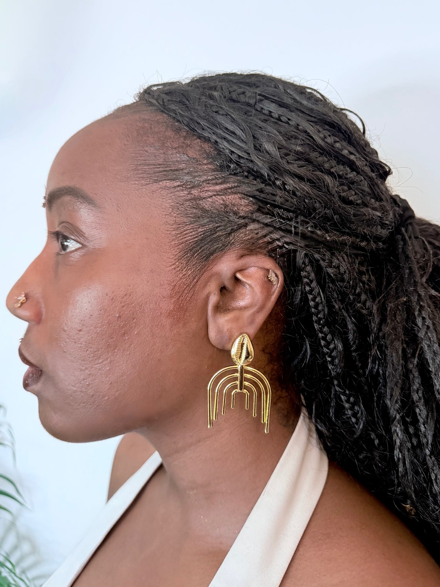 Boucles d’oreilles ethniques dorées  Afro Chic