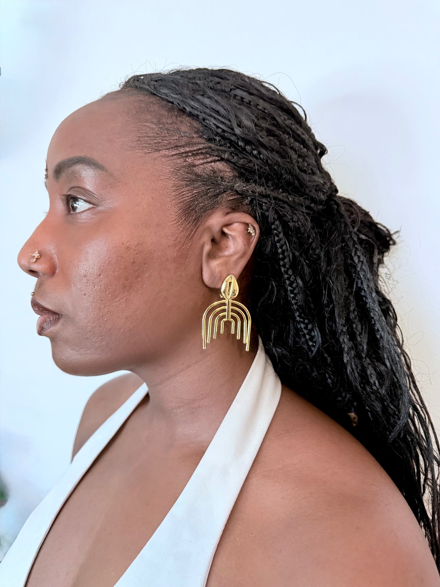 Boucles d’oreilles ethniques dorées  Afro Chic
