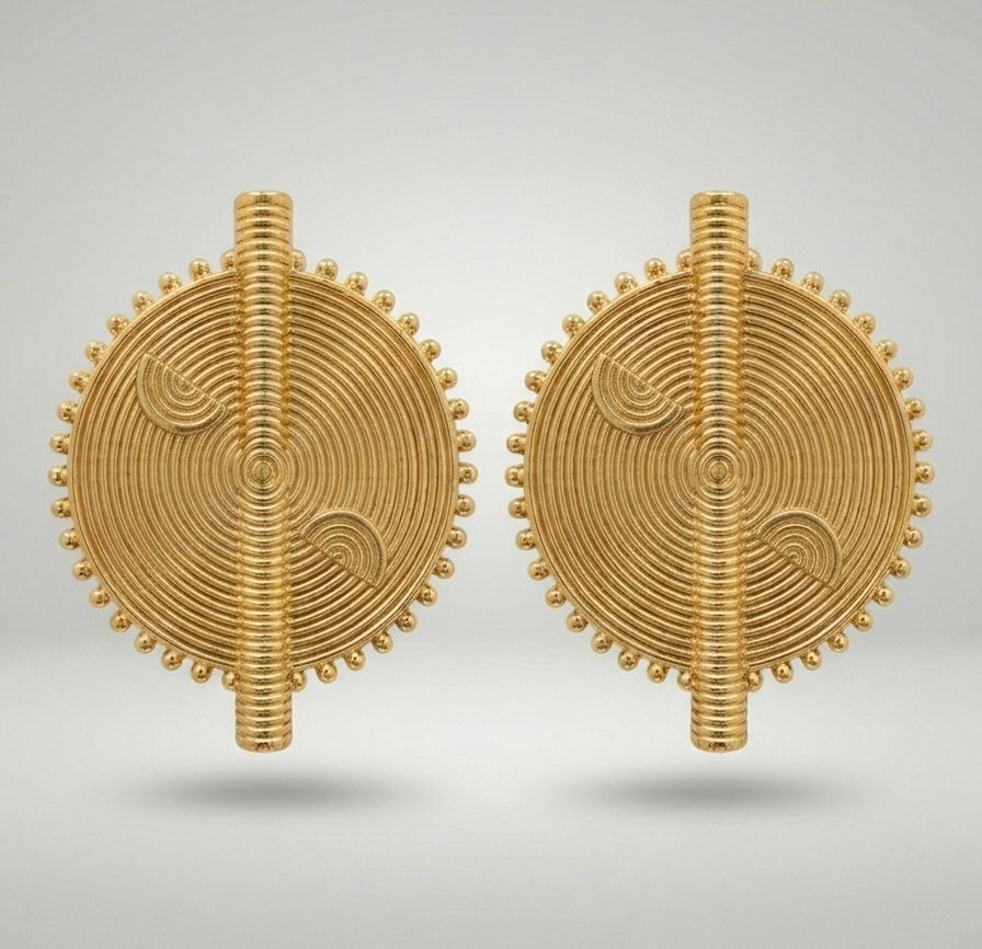 Boucles d'oreilles ethniques dorées