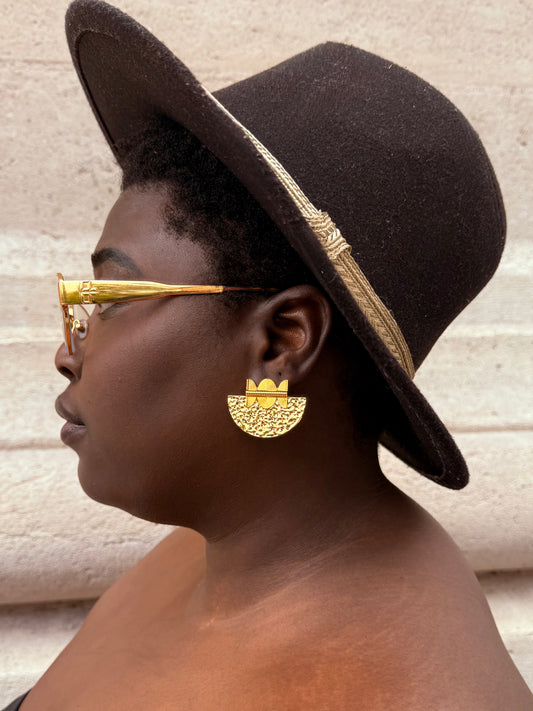 Boucles d’oreilles ethniques dorées Afro Chic