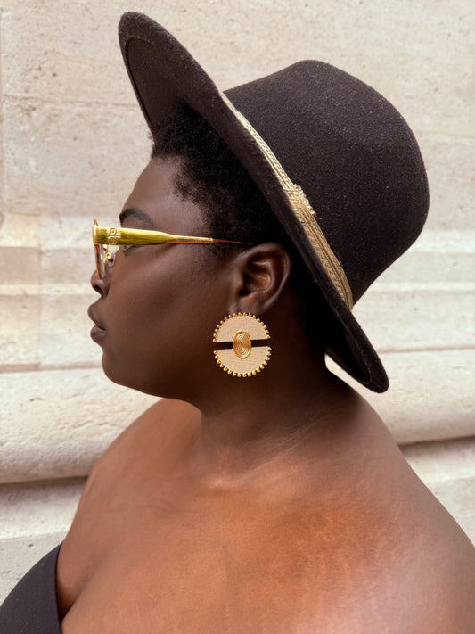 Boucles d’oreilles ethniques dorées Afro Chic