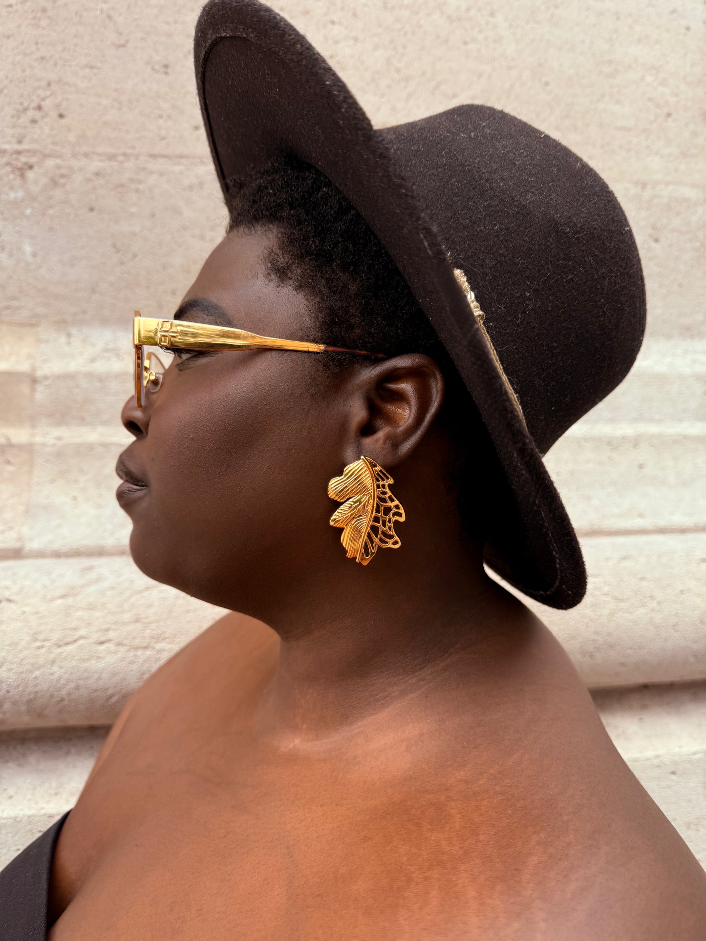 Boucles d’oreilles ethniques dorées Afro Chic