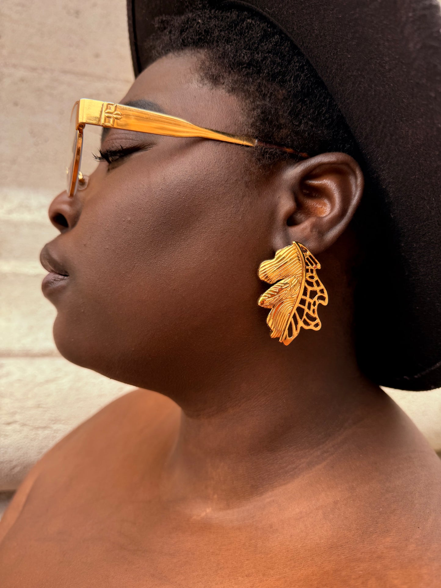 Boucles d’oreilles ethniques dorées Afro Chic