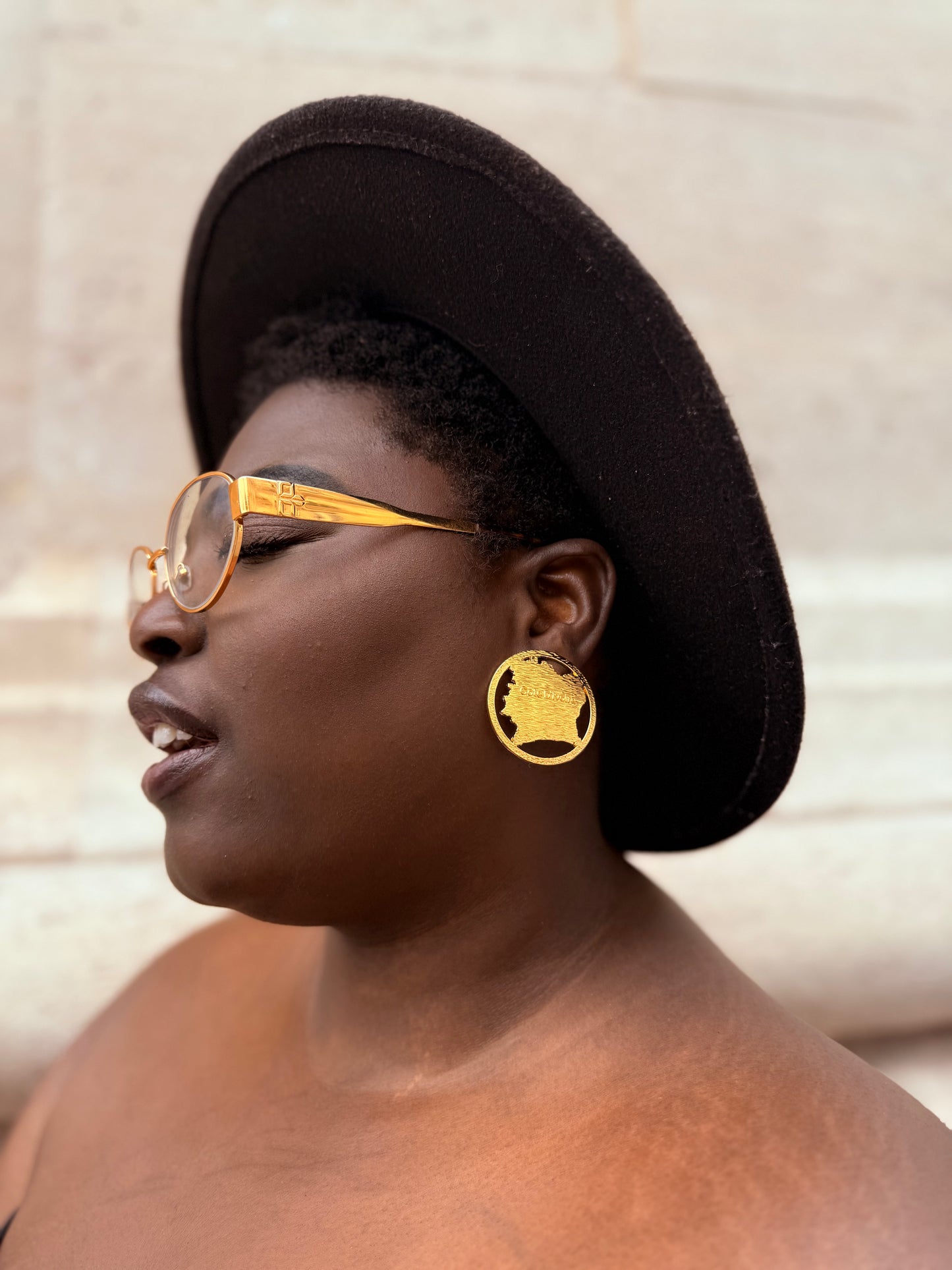 Boucles d’oreilles ethniques dorées Afro Chic