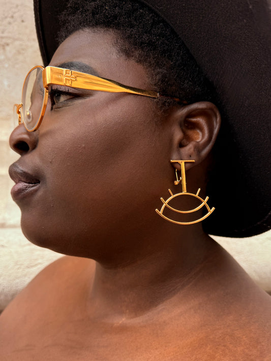 Boucles d’oreilles ethniques dorées Afro Chic